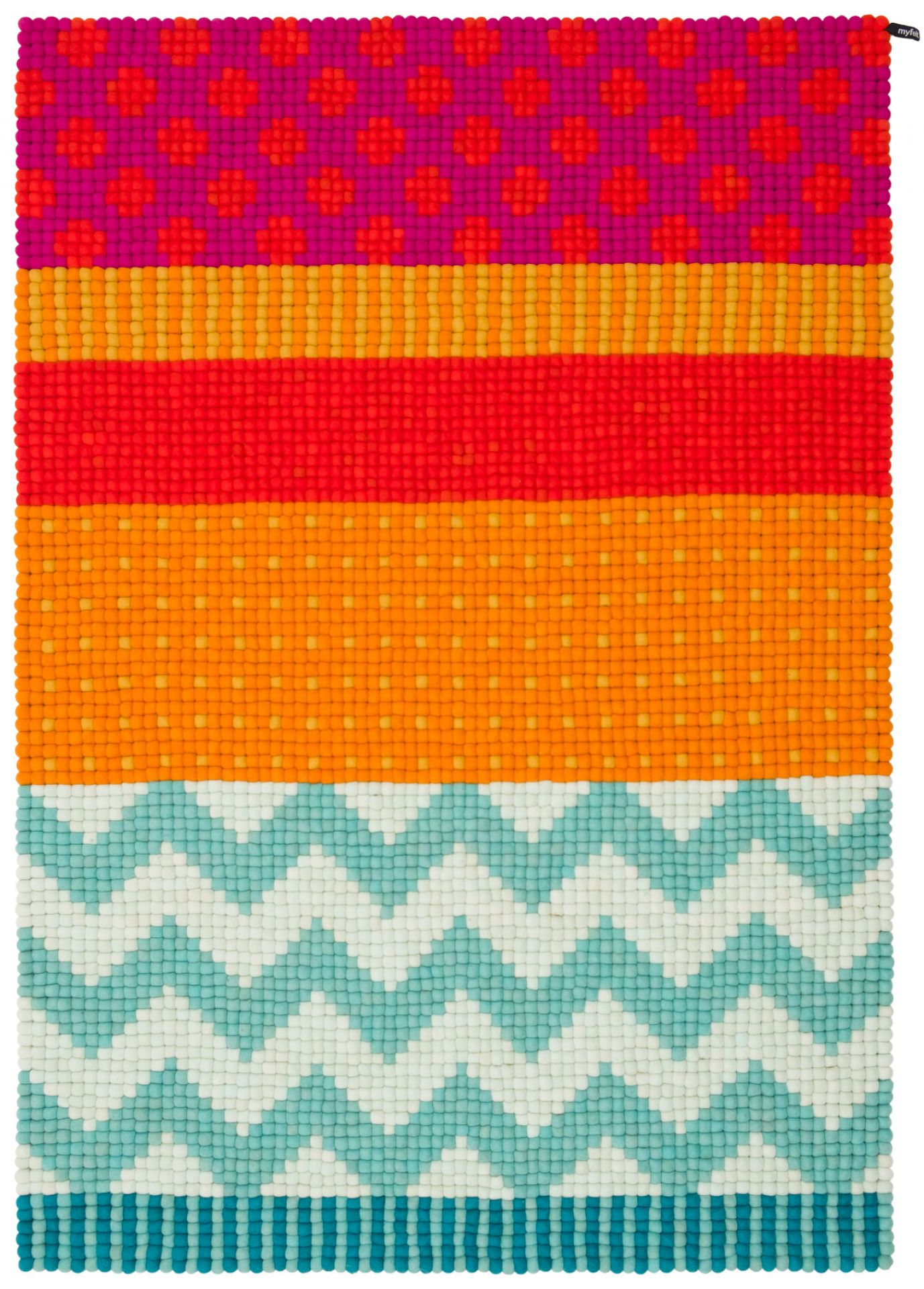 Kerala Felt ball Carpet 140x200 cm myfelt